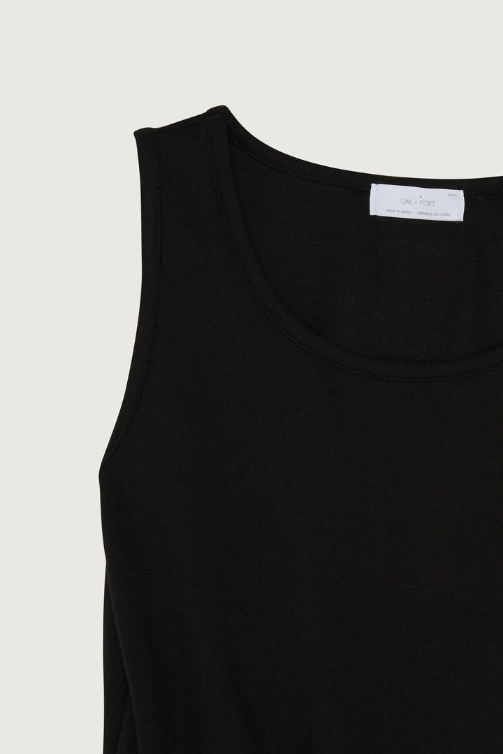 CROPPED TANK in Black — alternate angle
