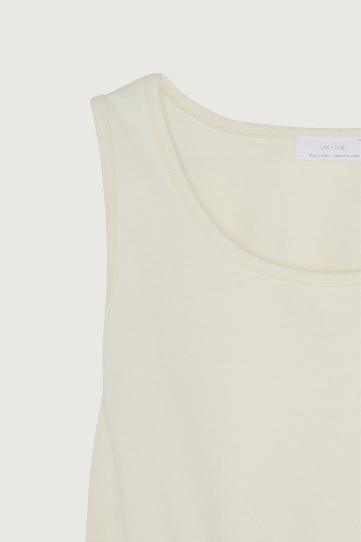 CROPPED TANK in Cream — alternate angle