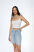 Ribbed cropped tank in white — main image