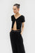 Hook closure cropped tee in black — main image