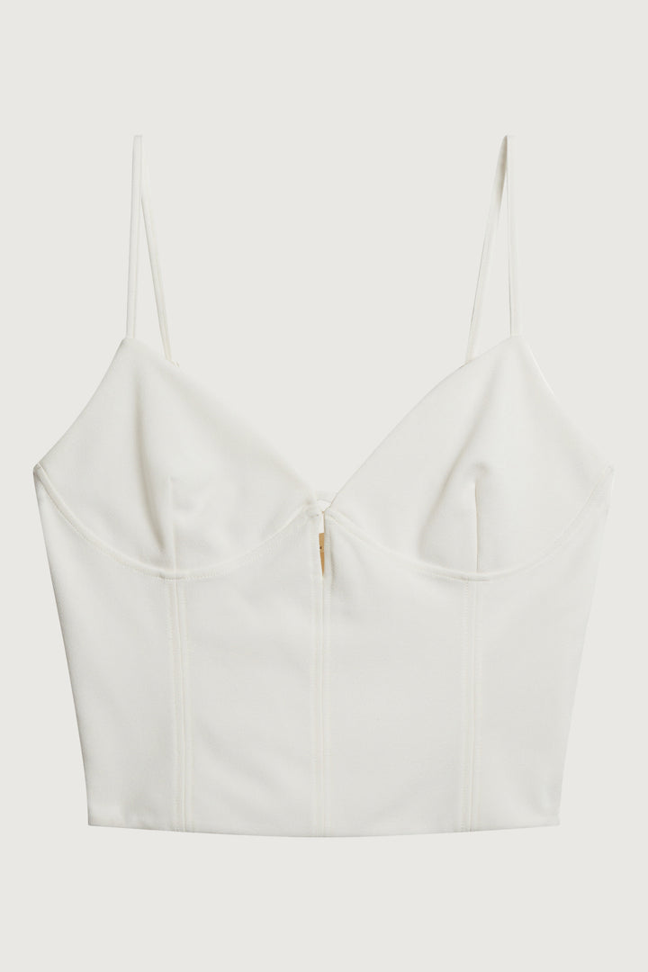 CORSET TANK in Cream — alternate angle