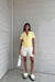 Collared button up short sleeve shirt in mellow yellow — main image