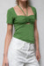 Halter neck cutout tee in cactus — main image
