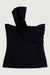 One shoulder knit top in black — main image