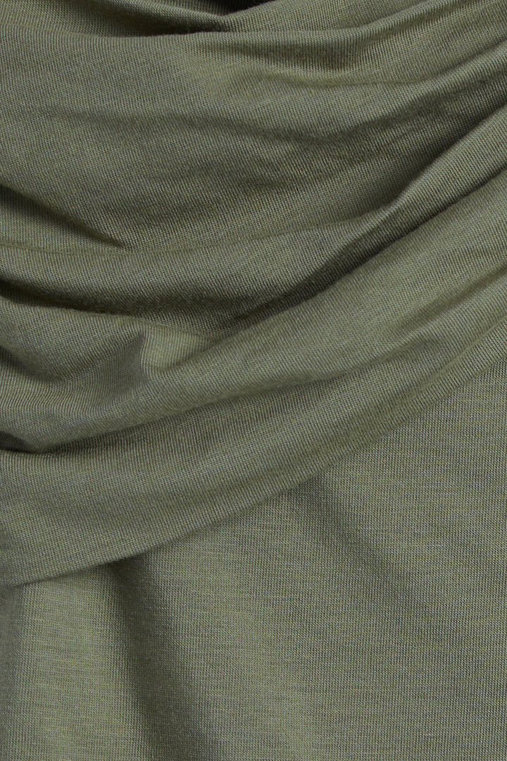 ONE SHOULDER KNIT TOP in Dark Aloe — alternate angle