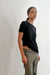 Asymmetric hem t-shirt in black — main image