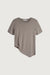 Asymmetric hem t-shirt in taupe — main image