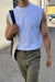 Sleeveless muscle tank in white — main image