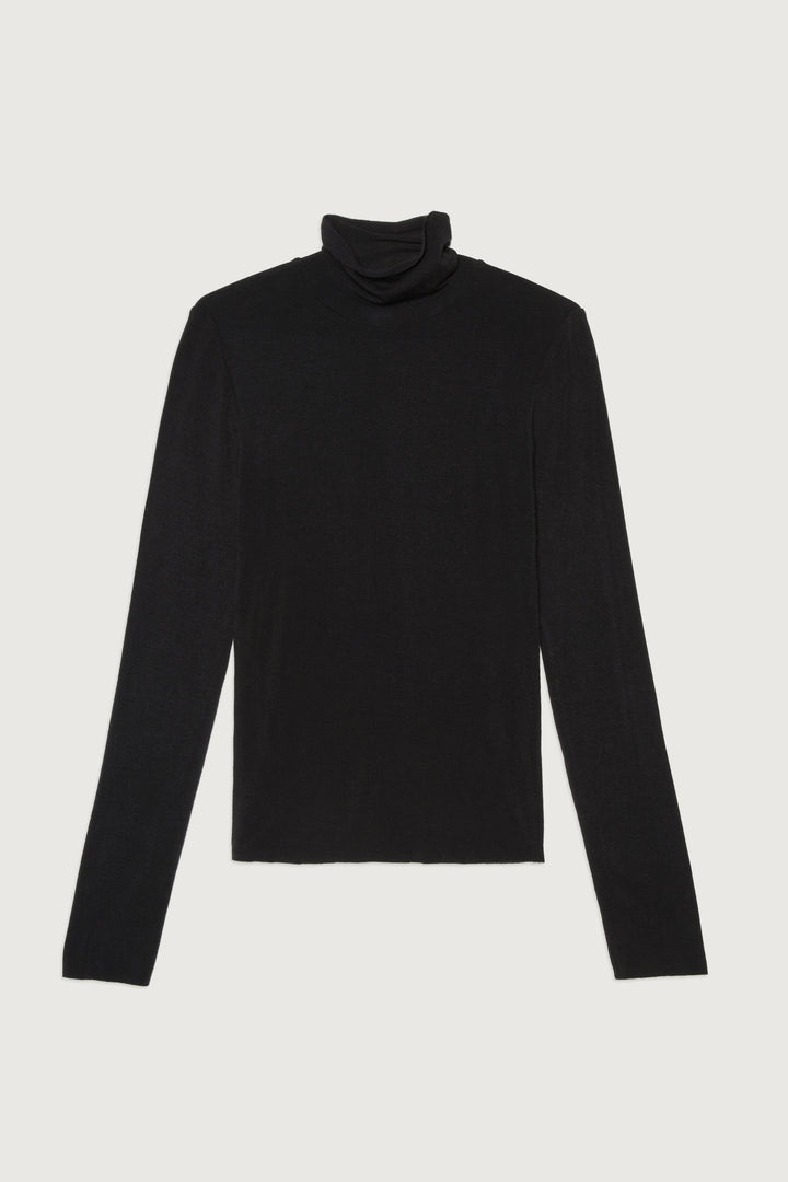 MOCKNECK TOP in Black — alternate angle