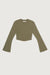 Corset long sleeve top in dusky green — main image