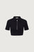 Collared half zip tee in black beauty — main image