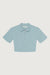 Collared half zip tee in stone blue — main image