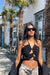 Cutout halter top in black — main image