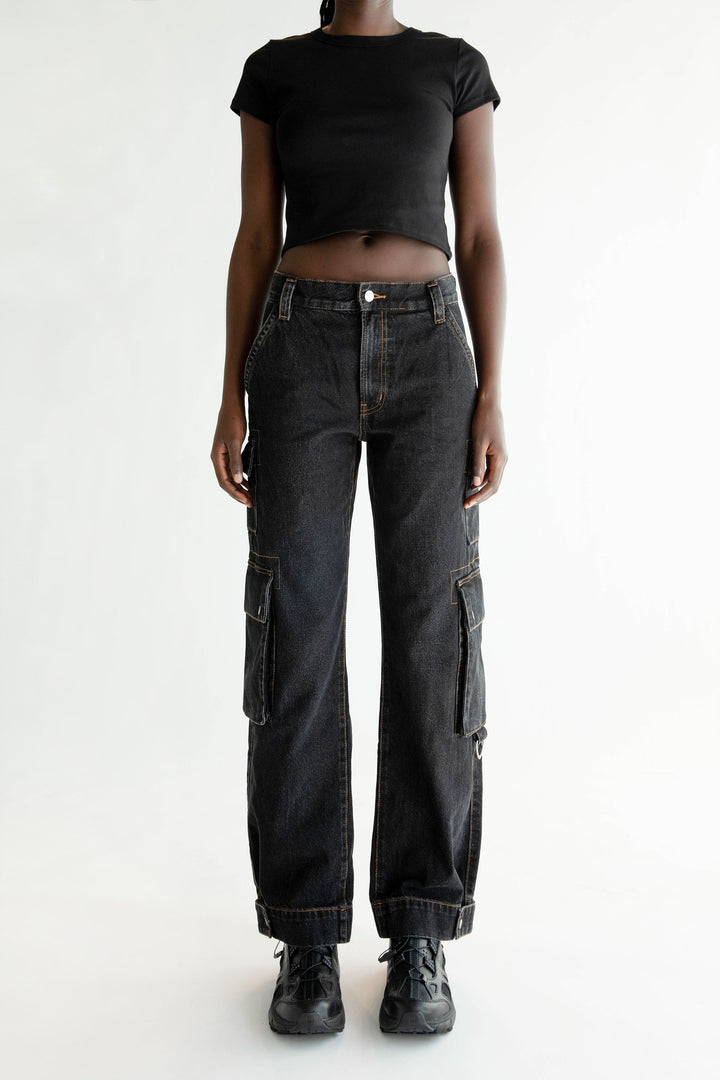 BABYDOLL TEE in Black — alternate angle