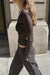 Ruched front mesh top in black — main image
