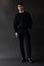 Knit crewneck top in black — main image