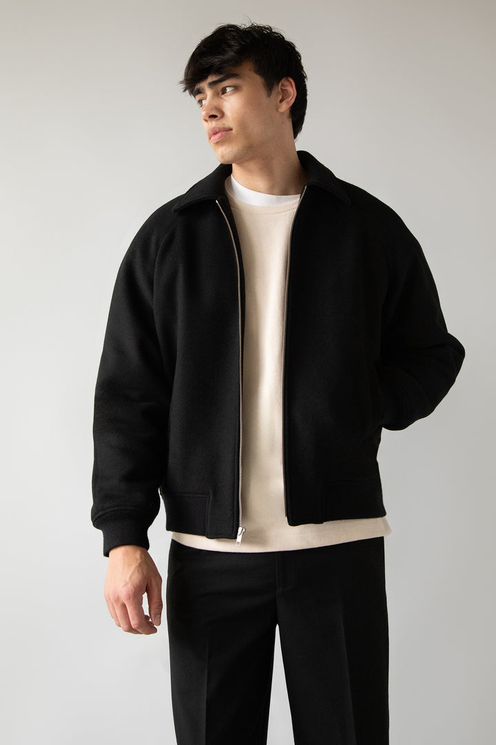 KNIT CREWNECK TOP in Oatmeal — alternate angle