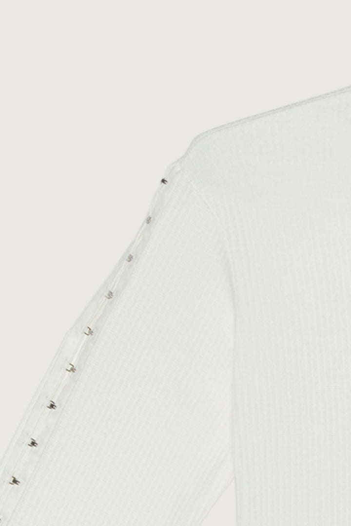 SIDE HOOK SLEEVE TOP in Cream — alternate angle