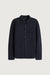 Knit button up shirt in black — main image