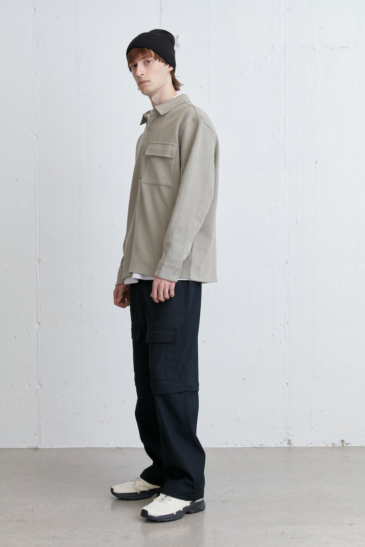 KNIT BUTTON UP SHIRT in Laurel Oak — alternate angle