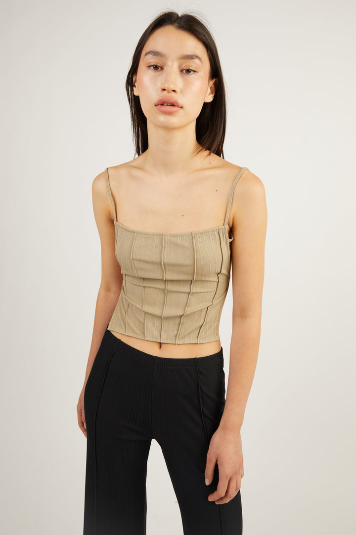 OPEN BACK CROP TOP in Silver Sage — alternate angle