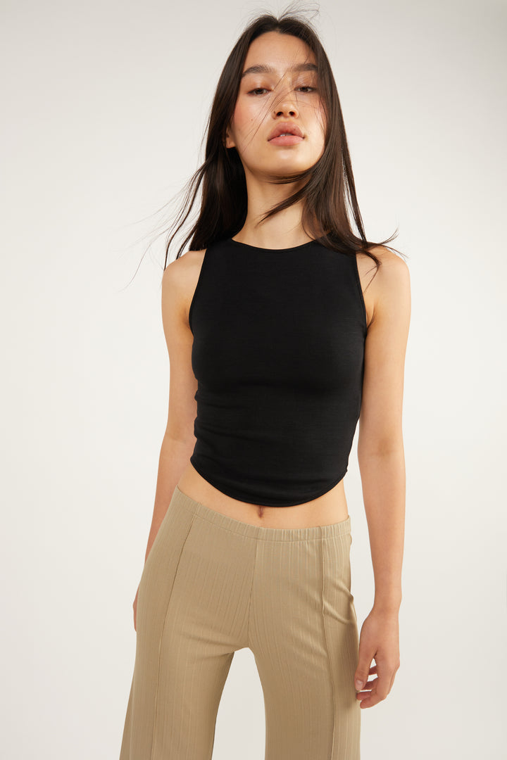 CORSET SHAPE TANK in Black Beauty — alternate angle