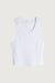 Cropped ribbed tank in white — main image
