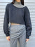 Cropped crewneck sweatshirt in black — main image
