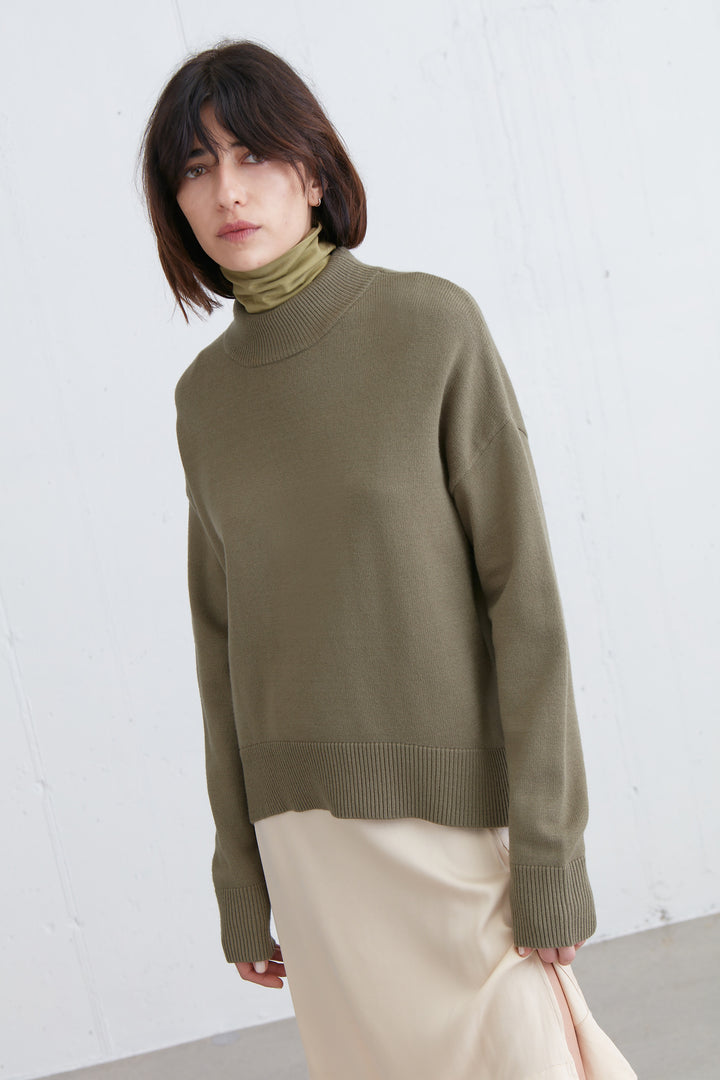 TURTLENECK KNIT TOP in Cedar — alternate angle