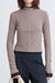 Mockneck top with seam details in taupe grey — main image