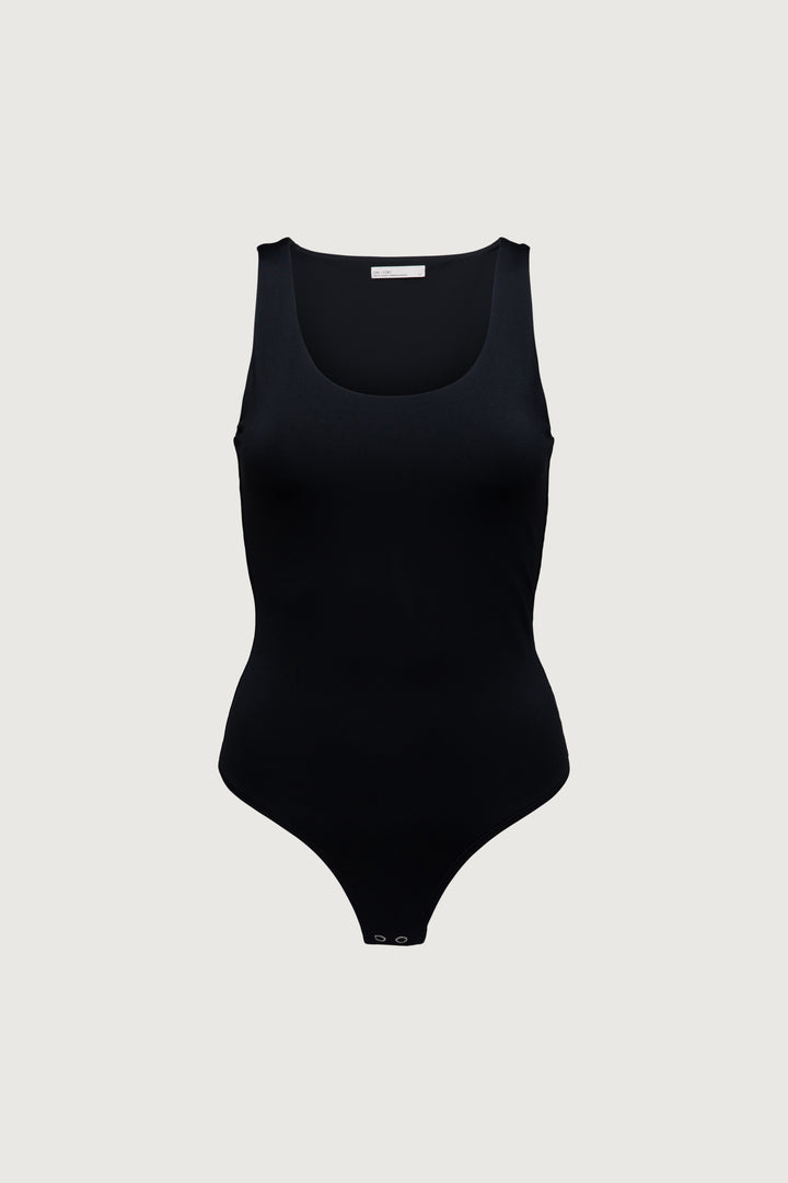SCOOP NECKLINE BODYSUIT in Black — alternate angle