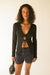Long sleeve top with front ties in black — main image