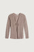 Long sleeve top with front ties in taupe grey — main image