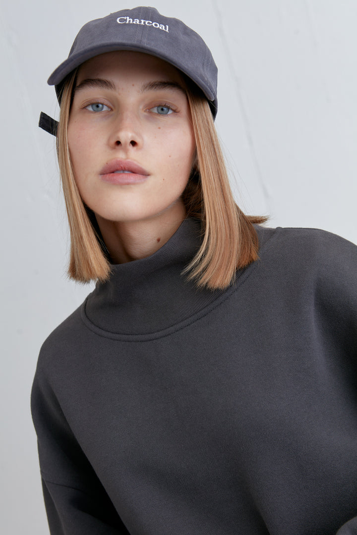 TURTLENECK SWEATSHIRT in Asphalt — alternate angle
