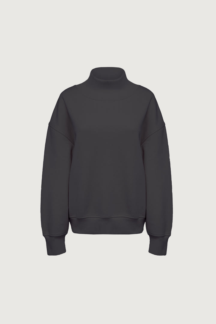 TURTLENECK SWEATSHIRT in Asphalt — alternate angle