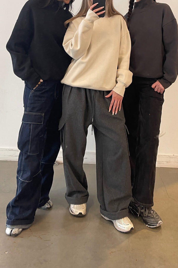 TURTLENECK SWEATSHIRT in Birch — alternate angle