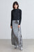 Metallic pleated mockneck top in black shimmer — main image