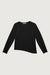 Wide ribbed top in black — main image
