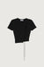 Cropped tee with diagonal tie in black — main image