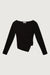 Wrap long sleeve top in black — main image