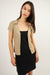 Polo knit button front top in silver sage — main image