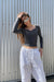 Sweetheart long sleeve top in charcoal — main image