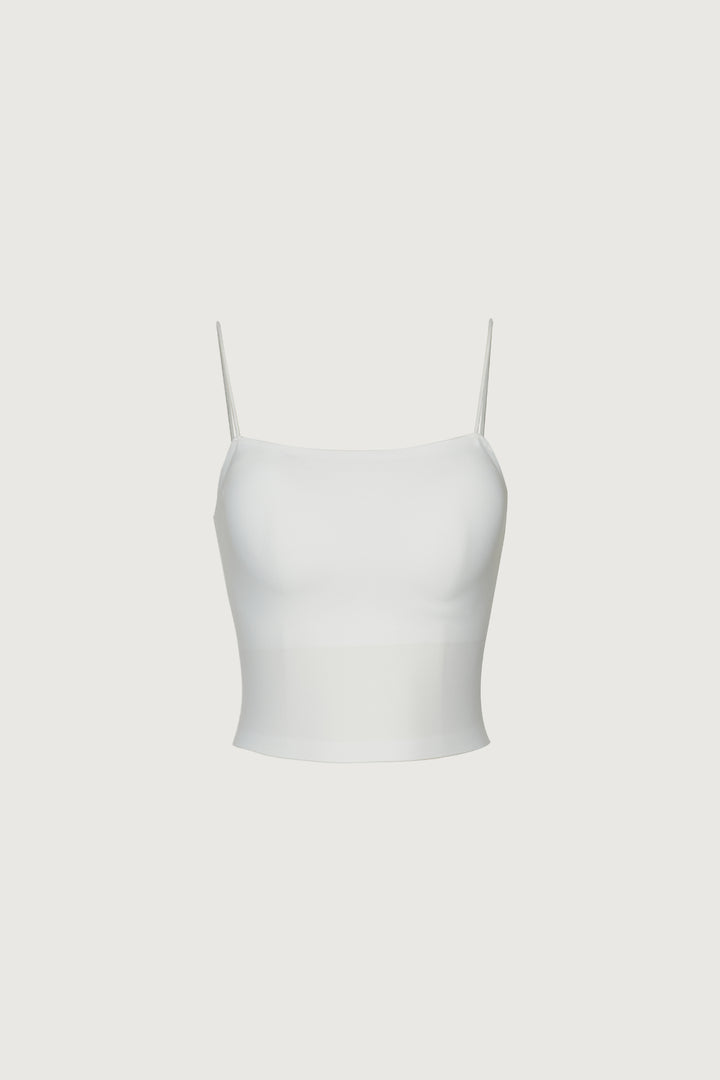 CROPPED TANK in White — alternate angle