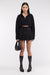 Cropped oversized knit shirt in black — main image