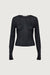 Exposed seam long sleeve top in black — main image