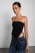 Cropped tube top with side slit in black — main image