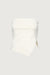Cropped tube top with side slit in cream — main image