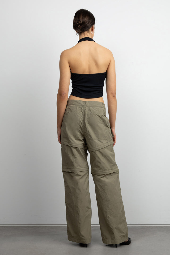 RIBBED HALTER TANK in Black — alternate angle