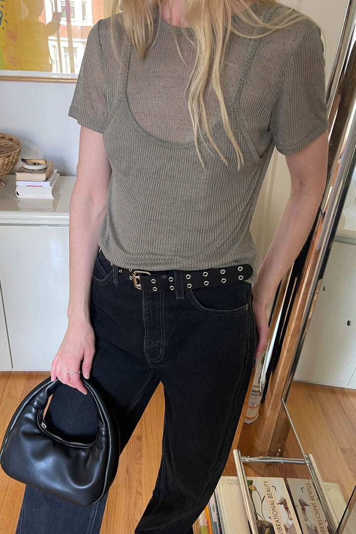 LAYERED TANK AND TEE in Vetiver — alternate angle