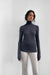 Ribbed turtleneck long sleeve in black — main image
